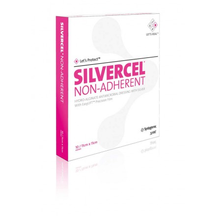 Silvercel NON-ADHERENT Hydroalginat-Verband mit silber steril 11x11cm von KCI Medizinprodukte GmbH